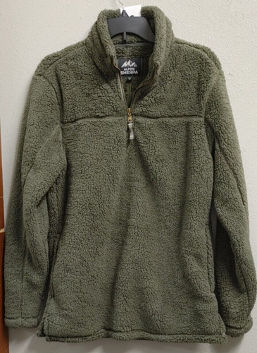 NWT Men's Olive Alpine Sherpa 1/4 Zip 