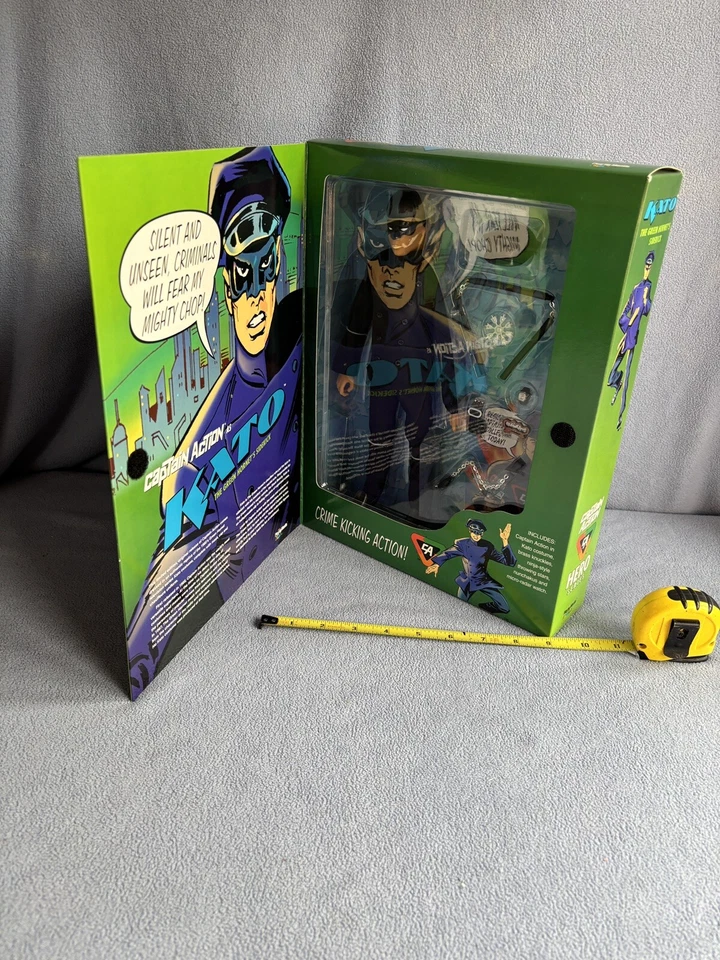 Figura sellada Captain Action The Green Hornet en caja 1998 jugando juguetes Mantis Foto 4 de 4