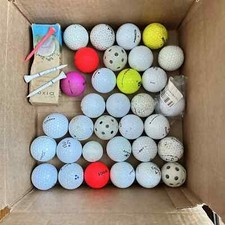 Assorted Hitaway/Practice Recycled Used Golf Balls, Color Mix - 36 Count