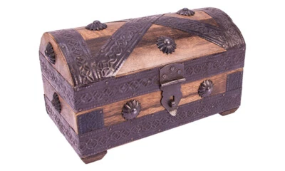 HOLZSPIELEREI BAUMGARTNER Piraten-Schatztruhe mini, Schmuckaufbewahrung Holzspielerei Holztruhe