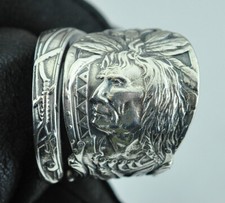 Large 925 Sterling Silver Native Chief Warrio...
