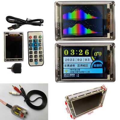 MIC LINE Sound Level Meter Clock Stereo Audio Display Music Spectrum ...