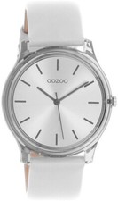 OOZOO Damen Analog Quarz Armband Uhr C11137 Kunststoff Leder hellgrau 36 mm