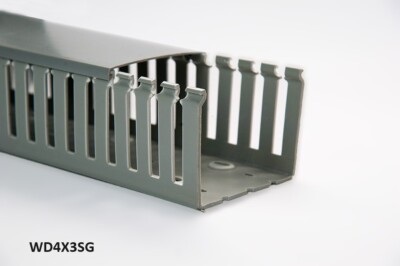 1 New 4''x3''x2m Wide Finger Open Slot Wiring Raceway Duct, PVC Material, Gray