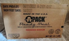 MRE APack Ready To Eat Reduced Sodium - Case of 12 (6 Menus) 04/2027 insp date