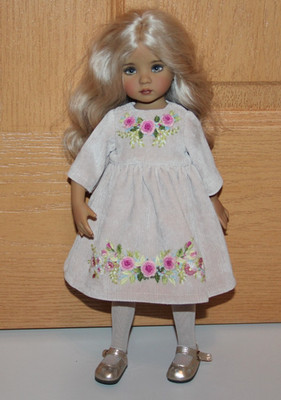 Outfit For Effner Little Darlings 13'' dolls -Heirloom Embroidered  Dress +Shoes