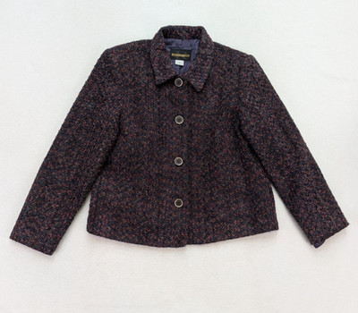 Requirements Vintage 90s Women's Blazer Jacket Size 12 Fuzzy Woven Textured