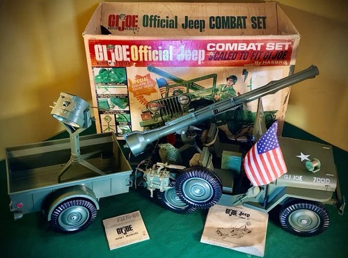 Vintage Gi Joe 1964-1965 Official Jeep Combat Set-Near Mint Condition W/Extras!