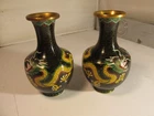 pair of cloisonne enamel vases