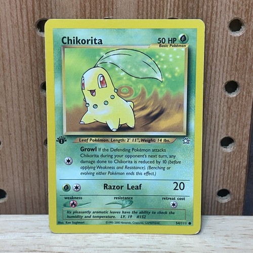1. Edition Chikorita 54/111 Neo Genesis Set Rare Vintage Pokemon Karte