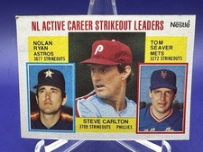 NOLAN RYAN/ SEAVER 1984 Topps Nestle Career K's #707 - Cut From Sheet - EX