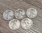 Lot of 5 Walking Liberty Half Dollar - 90% Silver