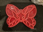 CRAVEN DUNNILL JACKFIELD TUBELINED RED BUTTERFLY SHAPED CERAMIC TILE 20cm