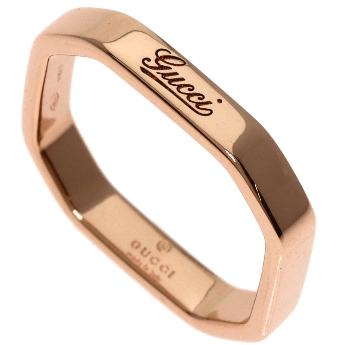 Gucci Bague Octogonale 7 K18 Or Rose Bijoux Femme État A