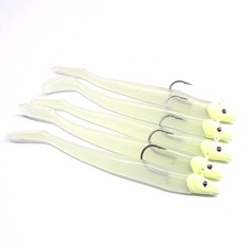 5 X Sandeel Jigs 150mm 34g 5/0 Hooks Paddle Tails