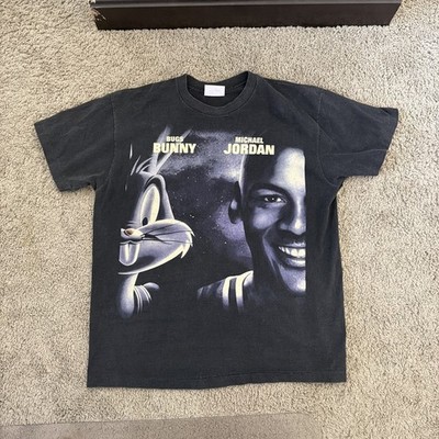 VTG 1996 Rare Space Jam Michael Jordan Shirt Black Warner Bros L