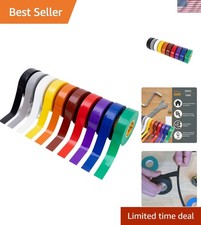 Mixed Colors Electrical Tape, 10-Pack Waterproof, Industrial Grade Vinyl, 3...