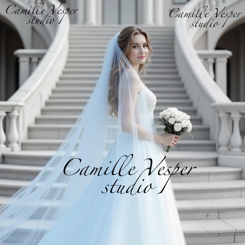 Beautiful One tier light blue wedding veil - single layer blue bridal veil - Picture 7 of 17