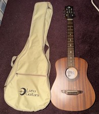 Luna MUS SAF MAH 34 Acoustic Wood Guitar w/Ca...