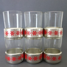 6 Teegläser Aluhalter Jenaer Glas Schott & GEN JENA DDR Vintage Neuzustand