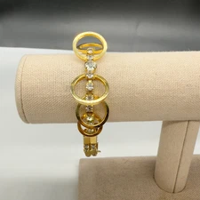 Vintage Sarah Coventry Celestial Fire Bracelet Gold Tone Clear Rhinestones READ