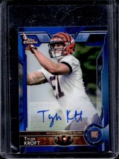 2015 Topps Chrome Mini Tyler Kroft Rookie Auto RC Blue Refractor #17/35 Bengals