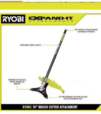 2 RYOBI Expand-It Brush-Cutter Trimmer Attachment