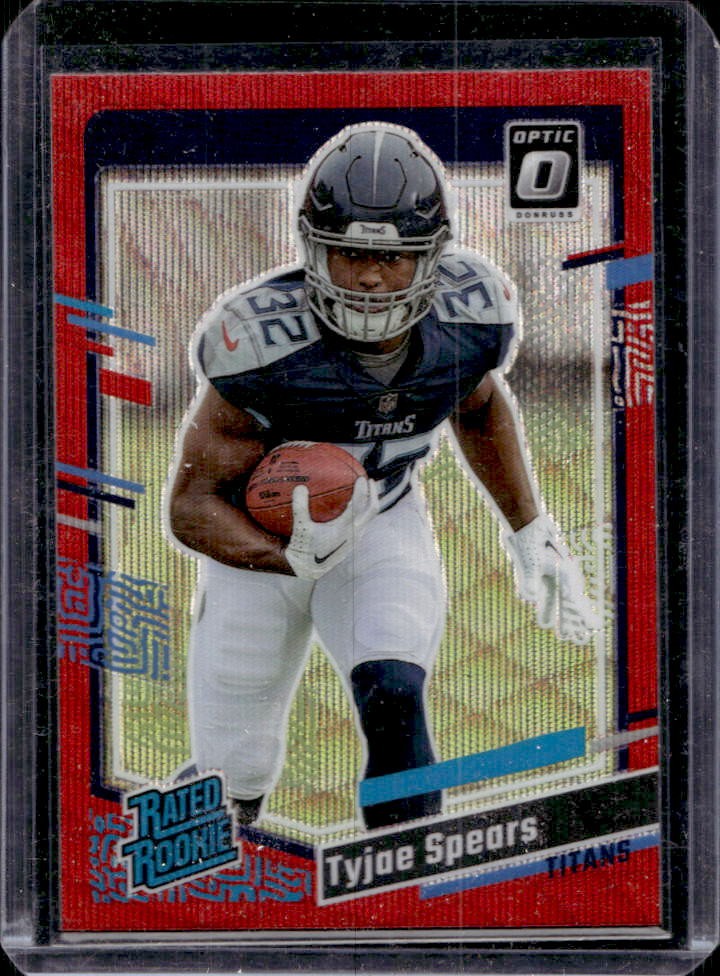 2023 Donruss Tyjae Spears Optic Rated Rookie Preview Red Wave Prizm RC #396