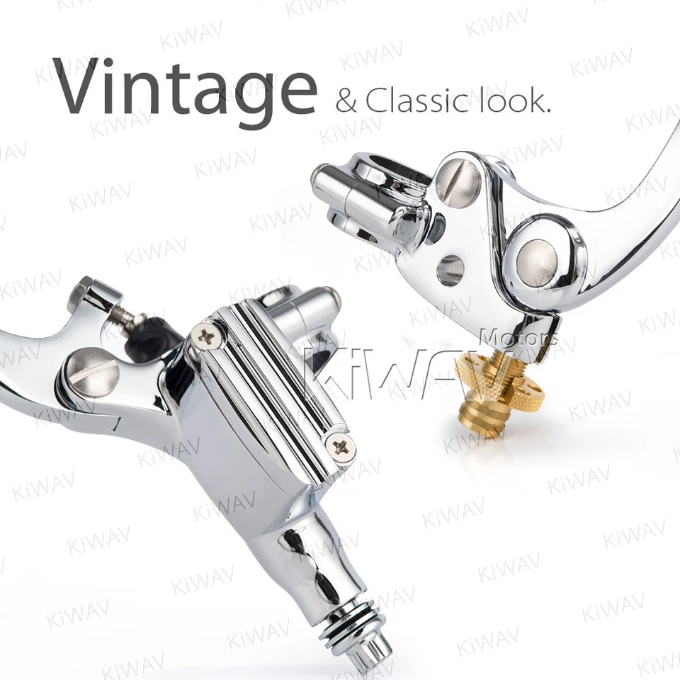 VAWiK chrome hand control kit + throttle clamp 1" bar retro neat clean style - Изображение 2 из 4