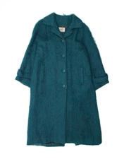 AVOCA Womens Overcoat UK 14 Medium Blue Mohair DK12
