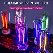 Car USB Night Light, Touch Dimmable Glass Bottle Light, Plug in USB Cars Interio