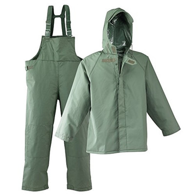 Galeton 7954-L-Gr 7954 Repel Rainwear 0.50 Mm Pvc 3-Layer Fishermans Rain Suit