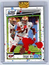 John Rudolph Signed Auto Art Card Trent Williams 49ers Score Unique Paint 1/1