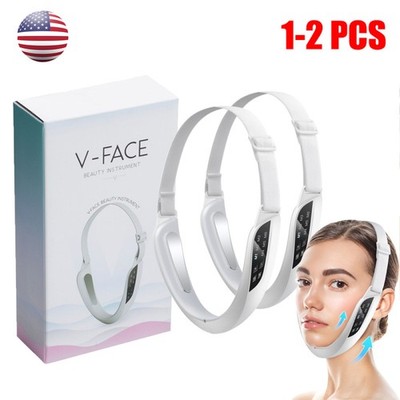 1/2PCS V-Face Massager Face-Lift Sliming Double Chin Reduce LED Photon Therapy