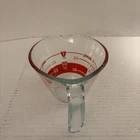 Pyrex 1 Cup (8 Oz) Vintage Clear Glass Red Letter Reverse Read Measuring Cup USA