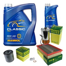 MANN Inspektionspaket 6L MANNOL 10W-40 f&uuml;r Mercedes 190 W201 D 2.0 Saloon W124