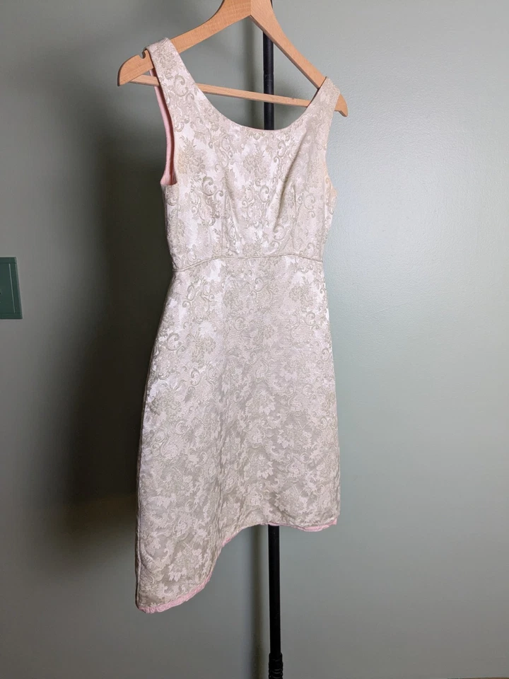 Mini Vestido Empire Waist True Vintage Años 60 Champagne Mod Cambio Foto 2 de 4