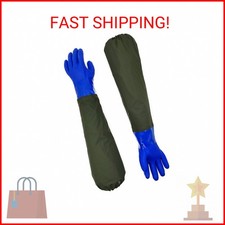 Long Waterproof Rubber Gloves, Pond Gloves, 28 Shoulder Length Insulated PVC Co
