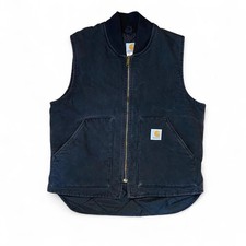 Vintage Carhartt Arctic Quilt Lined V01 Men's Vest - Black - Union Made In USA