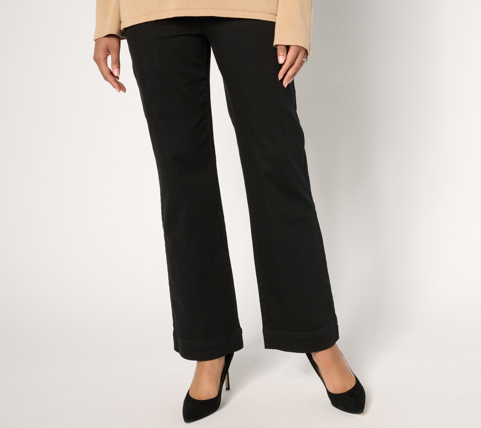 Belle by Kim Gravel Women's Petite Pants 4P TripleLuxe Twill Black A667592