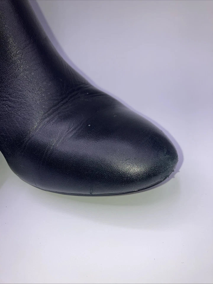 Botas anabela Ralph Lauren Tamora altura do joelho preto com zíper feminino EUA tamanho 8,5 B - Imagem 3 de 4