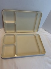 Tupperware Set of 2 Divided Trays Almond Crea...