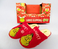 THE GRINCH Naughty Women s Christmas Slippers Red Size L 9/10 New Open Box