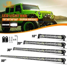 10" 20" 30" 50" Slim LED Work Light Bar Spot Flood Fog Driving ATV SUV Off-road