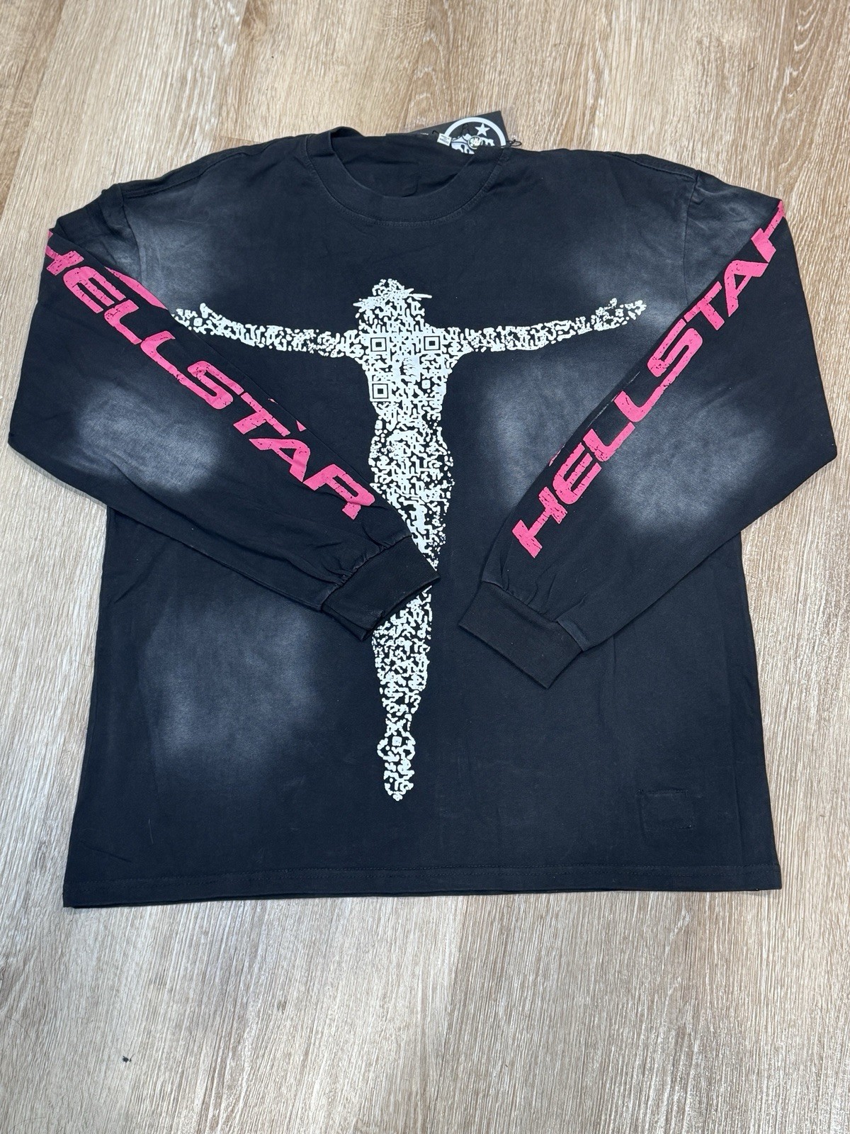 Hellstars Qr Christ Tee Black Long Sleeve Shirt Size L