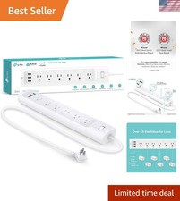 Kasa Smart Power Strip HS300: 6 Outlets, 3 USB, Voice Control  Surge Protection