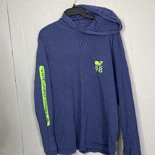 Men  s Vineyard Vines Long Sleeve Hooded T-Shirt Size Medium 22x27 M