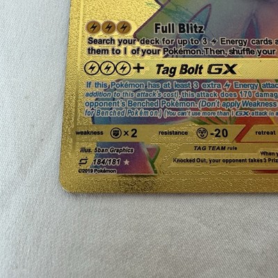 Pokmon Pikachu & Zekrom GX Gold TAG TEAM Card 184/181 | eBay