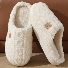 Women  s Warm Plush Slippers Cozy Soft Fleece Indoor House Shoes Non Slip Winter