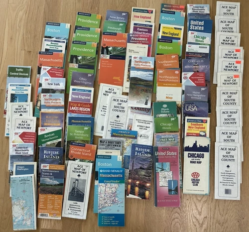 Lot of 78  Vintage USA Road Maps - New England, Oregon, Chicago, Tamps,USA, etc. image 17